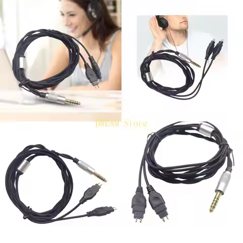 4.4mm Headphone Cable Replacement Cable Wire Connector Transmission Extension Cord for HD580 HD600 H