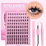 GROINNEYA DIY Lashes Extension Kit Natural Lash Clusters Kit Individual Eyelash Extensions Makeup