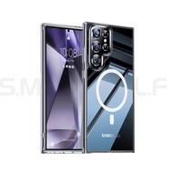 SMLF Clear Anti-Yellow Magnetic Case For Samsung Galaxy S25 Ultra S25 Plus S25+ S24 Ultra S24 + S24 