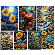 5D DIY diamond painting diamond embroidery, abstract Van Gogh element flower chrysanthemum, acrylic 