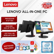 AIO Lenovo All-in-One PC i5 6th Gen 8GB RAM 256GB 512SSD 1TB 21.5 Inch Monitor Full HD Screen Desktop Computer