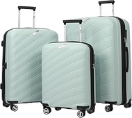 Luggage Sets 3 Piece Expandable Hardshell Suitcases with Wheels, Polycarbonate Lightweight Carry-On Luggage Set with TSA Lock, Mint Green, 20inch24inch28inch, Fashion