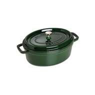 STAUB Picot Cocotte Oval Basil Green 27cm Large two-handled cast iron enameled pot IH compatible La Cocotte Oval 40509-647