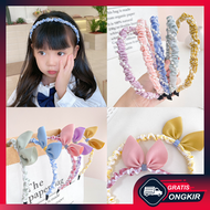 Gratis Ongkir - Hairband Kerut Pita Lucu / Bando Scrunchie Korea / Korean Style Ribbon Hairband