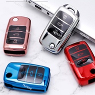 ZC Soft TPU Car Folding Key Case Bag Cover Shell Keychain for Changan CS75 Eado CS35 Raeton CS15 V3 