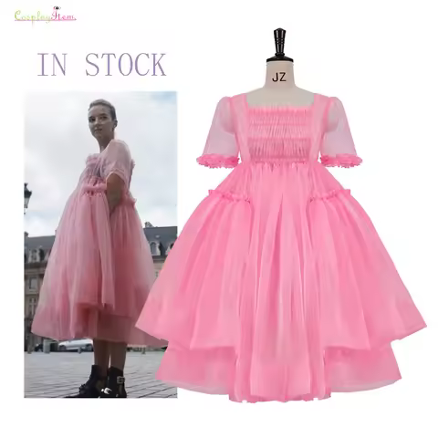 Women's Killing Eve Pink Dress Jodie Comer Villanelle Cosplay Costume dress Molly Goddard Tulle Dres
