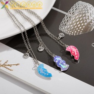 XIANEE 3Pcs BFF Necklaces, Alloy Friendship Jewelry Matching Heart Pendant Necklace, Fashion Cute Fr