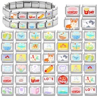 Colorful Star I Love my Dogs Cats Keep Real Moon Italian Charm Links Stainless Steel Fit 9mm Bracele