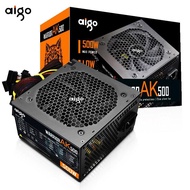 Aigo AK 500W PC พาวเวอร์ซัพพลายสีดำ, 24pin พัดลม120mm พัดลมคอมพิวเตอร์เดสก์ท็อป ATX 12V สำหรับ BTC