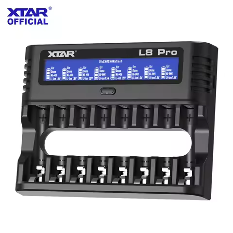 L8 Pro AA/AAA XTAR Battery Charger 8-Slot Smart Charger Ni-MH & 1.5V Li-ion Quick + Deep Repair 0V W