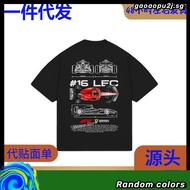 Cars and Clo - Oversized Black - F1 Ferrari Blueprint T-Shirt