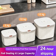 5/10/15KG Kitchen Rice Storage Bin 🍚 Sealed & Airtight, BPA Free Plastic Container, Insect & Moistur