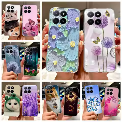 For Honor X5b Plus Case GFY-LX2P Luxury Fashion Painted Cover Clear Silicone Phone Cases For Honor X