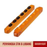 Rak Stick Billiard Dinding Kayu 6 Lubang - 6 Slot Billiard Cue/6 Holes Wall Cue Rack Hold