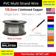 [1m] [5m] 7/0.2mm, 22 AWG, PVC Multi Strand Single Core Wire, Untinned