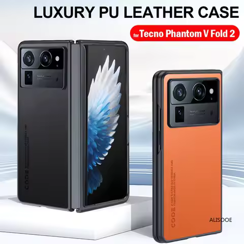 Leather Funda for Tecno Phantom V Fold 2 Case Luxury PU-Leather Protection Hard PC Phone Cover for P