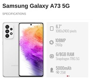 Used Samsung Galaxy A73 5G (A736) 8GB+256GB - 6.7 inch Samsung Malaysia Set