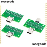 ROSEGOODS1 Type-C Male to Female Test PCB Board, Male and Female Test Board Data Line Wire Cable Transfer 24P 2.54mm Connector Socket, Female Male Head Convertor