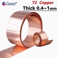 1M T2 Copper Foil Strip Thin Thick 0.4 0.5 0.6 0.8 1mm Red Copper Plate Sheet Narrow Strip Belt Widt