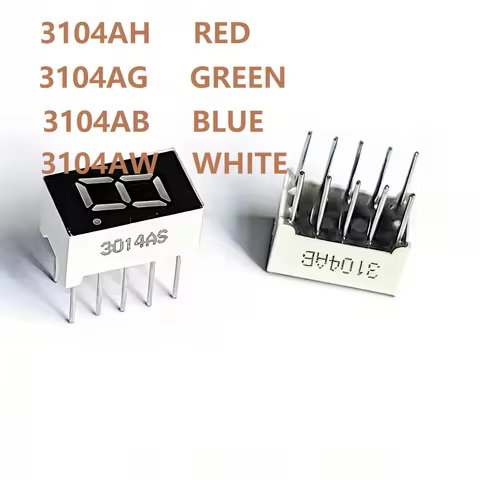 10PCS 3104AH 3104AB 3104AG 3104AW 0.3 Inch Common Cathode One Digit Seven Segment Led Display Tube 1