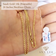 ✓PAWNABLE✓FREE SHIPPING✓COD Legit Real Saudi Gold 18k 20 Inches Necklace Chain