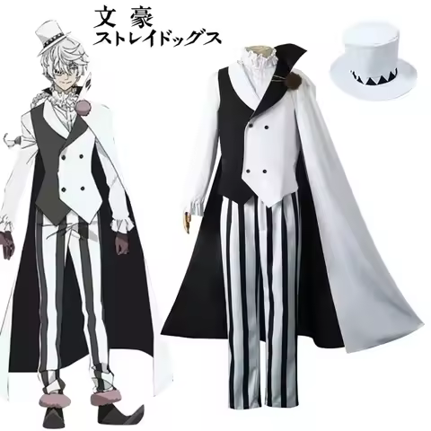 Anime Nikolai Gogol Cosplay Costume Bungou BSD Season 4 Nikolai Cosplay Cloak Cape Uniform Suit