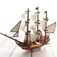 Đồ chơi lắp ráp 3D gỗ mô hình tàu Black Pearl Number- cắt laser