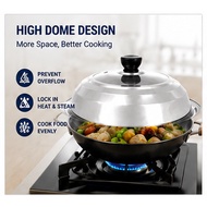 Universal Wok Lid Stainless Steel Cover 30cm 32cm 34cm 36cm 38cm 40cm Kitchen Essential
