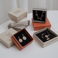 Grainy Feel Jewelry Box Elegant Paper Box Jewelry Case Square Frosted Ring Box for Wedding Anniversa