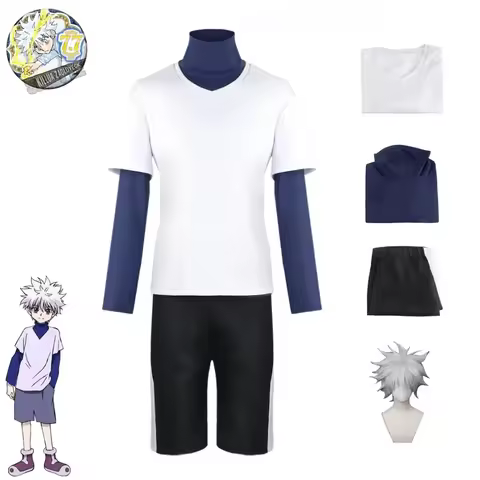 Hunter x Hunter Killua Zoldyck Cosplay Costume Number 99 Badge Halloween Christmas Party Cosplay Sui