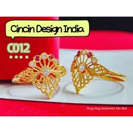 Wing Sing Cincin Fesyen Design India Emas 916 / 916 Gold Ring C012