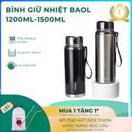 BB.Mart SUS304 Stainless Steel Thermos Bottle Capacity 1200ml-1500ml, BAOL Thermos Bottle Keeps Hot 
