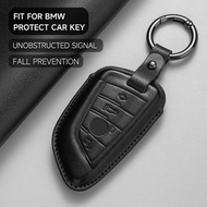 Leather Car Key Cover Case Protection Shell Keychain For BMW G30 G20 X1 X2 X3 X4 X5 X6 X7 520 525 32