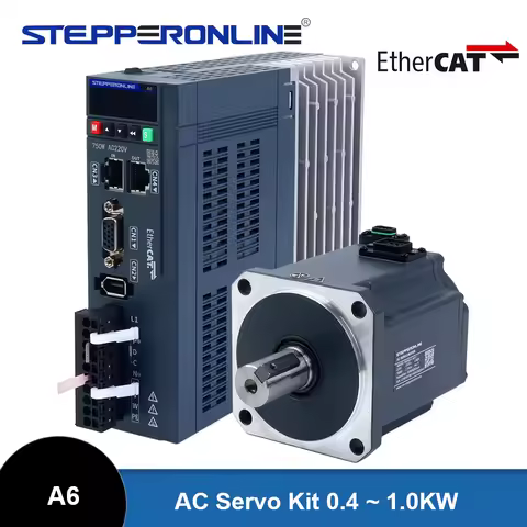 STEPPERONLINE A6 Series EtherCAT 400W/750W/1000W AC Servo Motor Kit 220VAC 3000RPM 17-Bit Absolute E