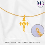Merlin Goldsmith 22K 916 Gold Light Weight Cross Pendant [CP0021]