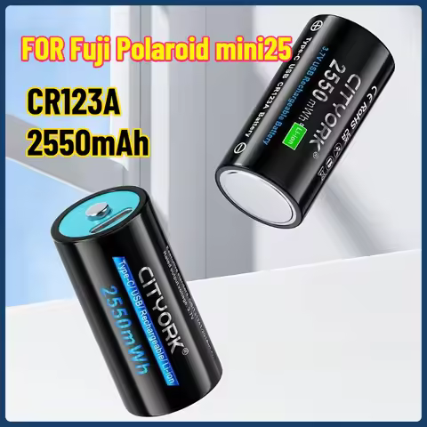 3.7V 2550mah Battery CR123A 16mmX35mm Rechargeable Battery with USB Inport for RCR123 RCR123A LED Fl