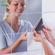 mirror/16Pcs Mirror Wall Stickers Silver DIY Wall Stickers Mosaic Bathroom Mirror Sticker Squares Se