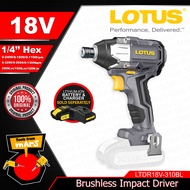 LOTUS Lithium-Ion Cordless Brushless Motor 18V Impact Driver Drill x18/BL LTDR18V-310BL •TFM•