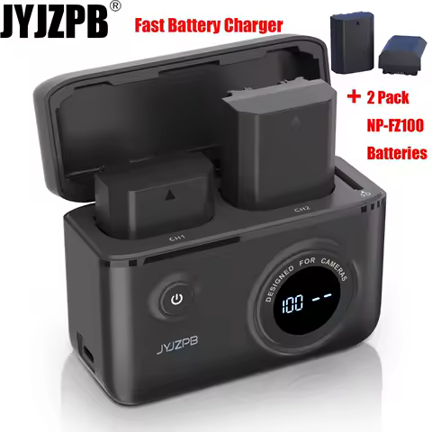 Upgraded Fast Battery Charger for Sony NP-FZ100 Battery, with 2 Pack NP-FZ100 Batteries for Sony A7I