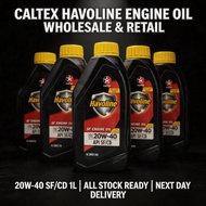Caltex Havoline 20W-40 SF/CD 4-Stroke Motorcycle Engine Oil 1L | Reliable Protection for Motorbikes