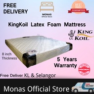 KingKoil Latex Foam Mattress / 5 Years Warranty / 8 Inch Thick / King Koil Foam Mattress / Single / Supersingle / Queen