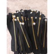 (12 pcs) 5 inch black pearl zipper - 13 cm pearl pendulum zipper - hijab zipper Clothes zipper Skirt