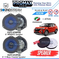 PERODUA ATIVA | SOUNDSTREAM VSP2 Blue Series 400W Plug & Play MIDBASS And 2-Way Coaxial Speaker (6")