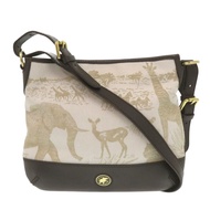 Hunting World 帆布/皮革ブラウン單肩包 1665 [二手] 成色極佳