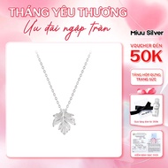 Miuu Silver necklace, maple leaf necklace for women