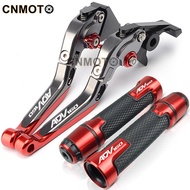 For HONDA ADV 160 2022-2023 ADV160 modified CNC aluminum alloy 6-stage adjustable Foldable brake lever clutch lever with Handlebar grips glue Set