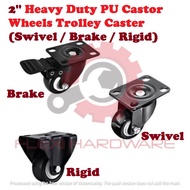 2'' Heavy Duty PU Castor Wheels Trolley Caster (Swivel / Brake)