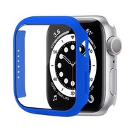 {包郵, 360°貼套2合1}iWatch 7 Case with Tempered Glass Screen Protector for Apple Watch Series 7 45mm Slim Guard Bumper Full Coverage Hard PC Protective Cover HD Ultra-Thin Cover for iWatch 45mm Accessories, Blue Free Shipping 蘋果手錶7代360度全保護貼保護套 藍色