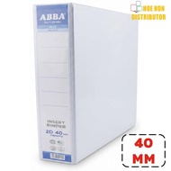 ABBA White Insert Binder 2D Ring File / Fail Putih 40mm
