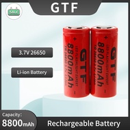 /GTF 3.7V 26650 lithium battery 8800mAh  3.7v rechargeable lithium ion battery for flashli power lig